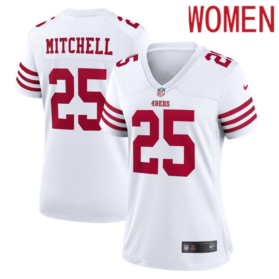 Women San Francisco 49ers #25 Elijah Mitchell Nike White Player Game NFL Jersey